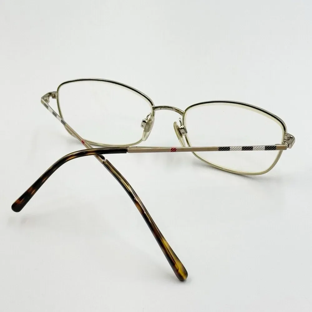 BURBERRY Eyeglasses B 1256 1145 135 Gunmetal Frames w/plaid design temples